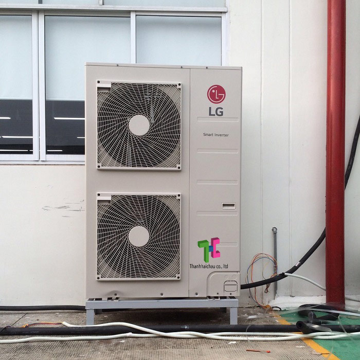 Lắp đặt dàn nóng máy lạnh tủ đứng LG 10 HP
