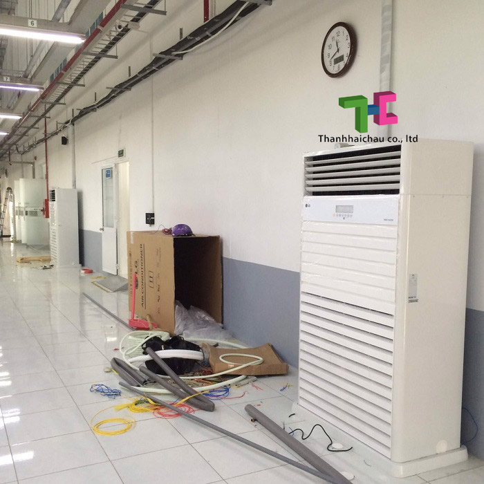 Lắp đặt máy lạnh tủ đứng LG 10 HP cho nhà xưởng