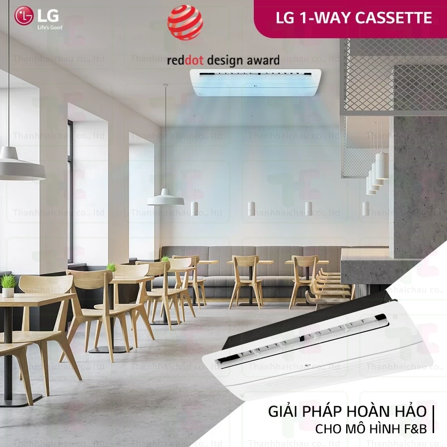 Máy lạnh âm trần LG 1 hướng thổi đạt giải thưởng thiết kế Reddot danh giá