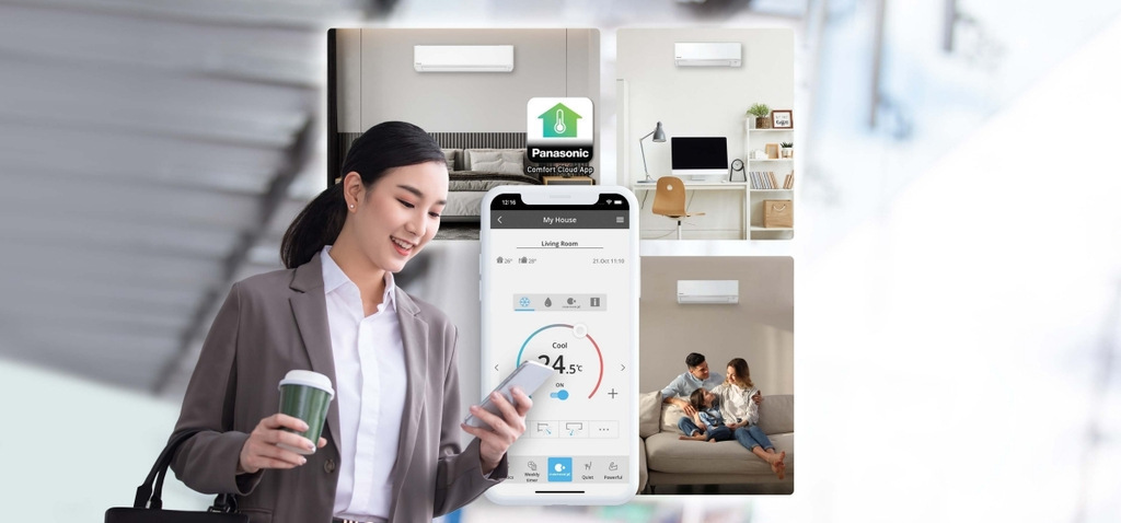 Điều khiển điều hòa mọi lúc mọi nơi ứng dụng Panasonic Comfort Cloud kết nối thiết bị di động có internet