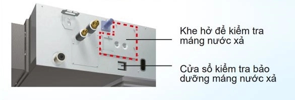 Cửa sổ thuận tiện cho việc kiểm tra bụi bẩn bám vào máng nước xả