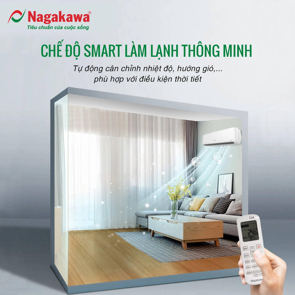 Máy lạnh Nagakawa NIS-C12R2H12 treo tường 1.5 HP inverter