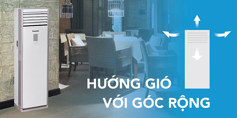 Cánh đảo gió với góc mở lớn giúp tăng lượng khí lạnh thổi ra