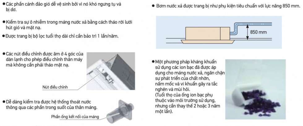 Các chức năng được nâng cấp giúp việc vệ sinh và bảo dưỡng máy dễ dàng