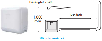 Bộ bơm nước xả nâng cao đường ống thoát nước đến 1000mm